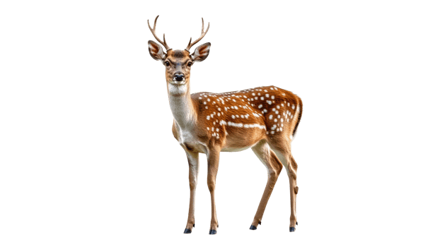Stunning spotted deer stands elegantly in the wild png