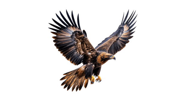 Majestic eagle soaring in clear sky png