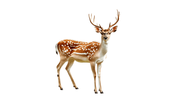 Majestic deer with antlers standing in nature png