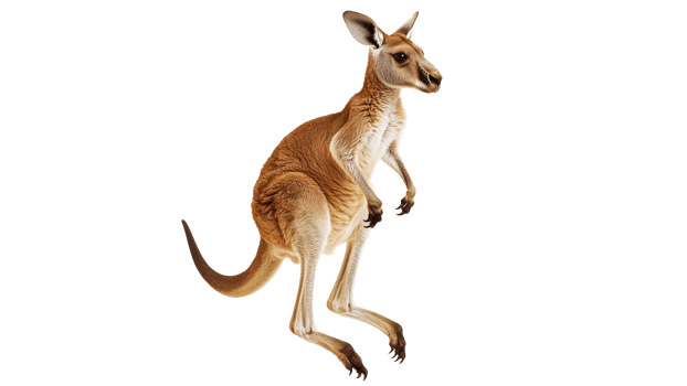 Kangaroo stands upright in natural posture png