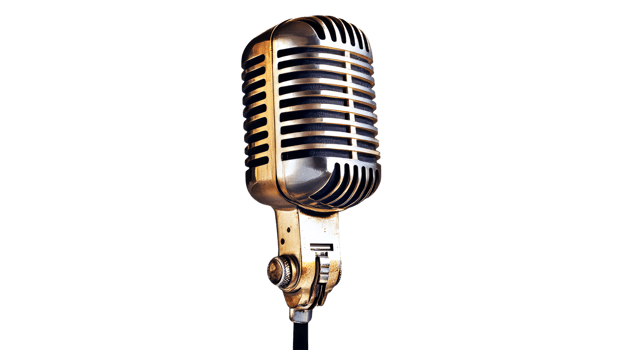 Classic vintage microphone design png