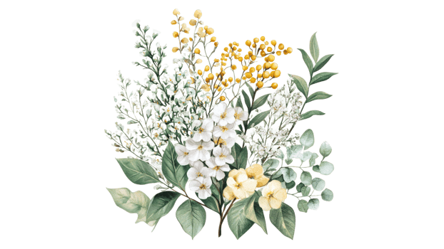 Textured, colorful floral arrangement png