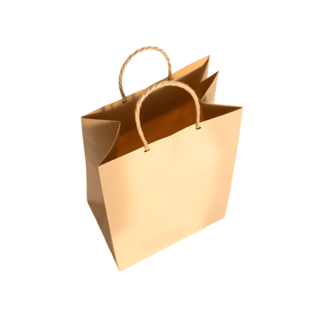 Minimalist Kraft Paper Bag with Twisted Handles, Eco-Friendly png