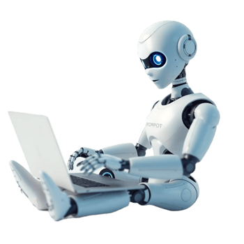 Humanoid Robot Typing, Engaged in Digital Tasks, Modern Era png