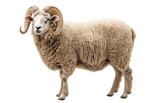 Majestic ram standing in a light background png