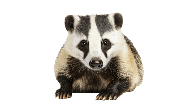 Badger observing surroundings in a neutral setting png