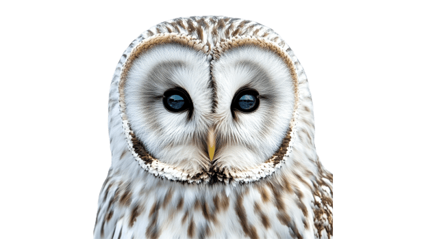 Majestic owl with striking features on display png