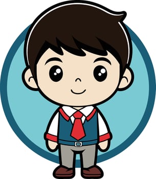 Smart Kid Cartoon Portrait vector