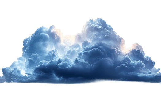 Blue and white clouds create a serene atmosphere png