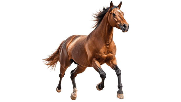 Majestic horse running freely in open space png