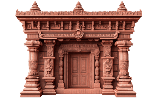Intricate temple structure design png
