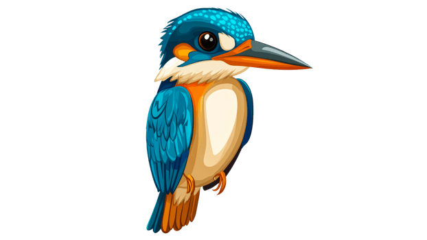 Colorful kingfisher perched on a branch png