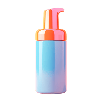 Blue and pink bottle with a pump on it png