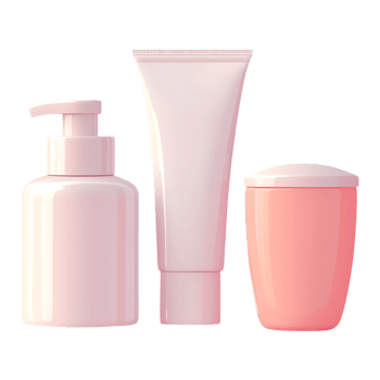 Realistic cosmetic products set on transparent background png