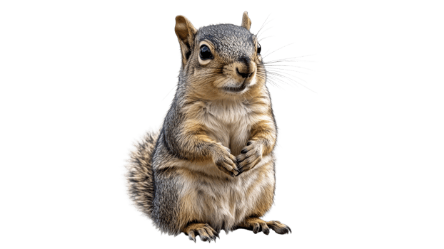 Squirrel standing on hind legs in natural habitat png