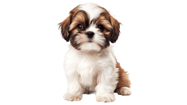 Adorable puppy sitting on a white background png
