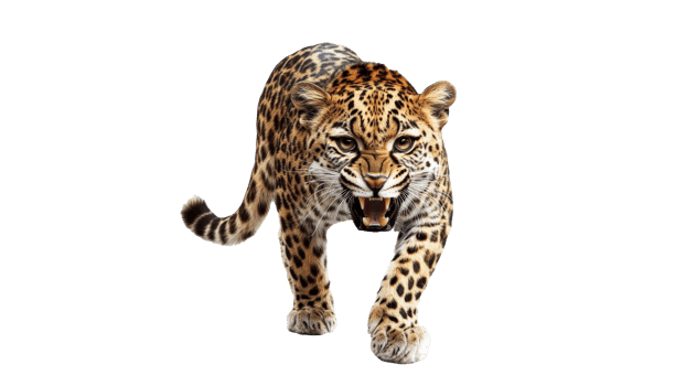 Leopard prowls in a fierce display of power png