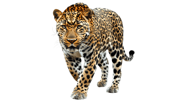 Majestic leopard walking through a natural habitat png