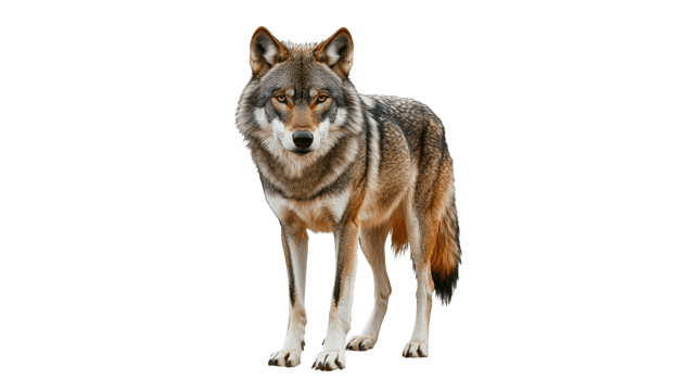 Wild wolf standing in natural posture png