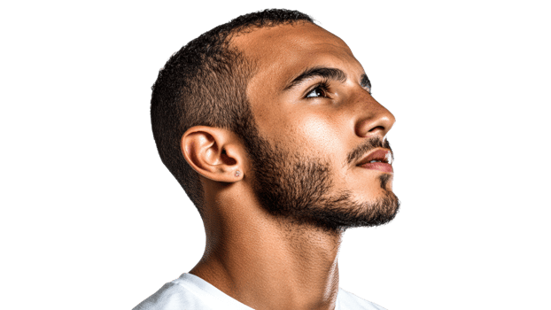 Young man looking thoughtfully to the side transparent png