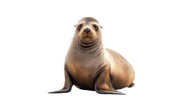Cute seal relaxing on a white background png