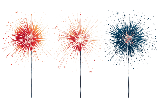 Colorful fireworks bursting in the night sky png