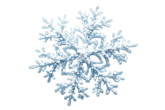 Snowflake with intricate patterns and blue hues png