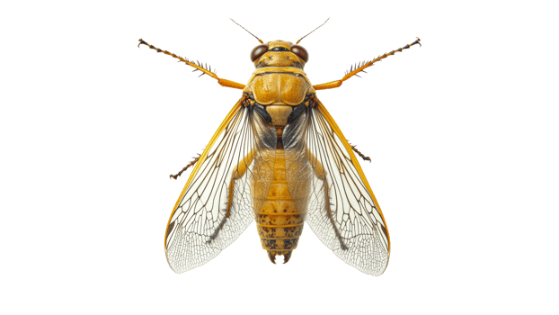 Detailed view of a cicada on a plain background png