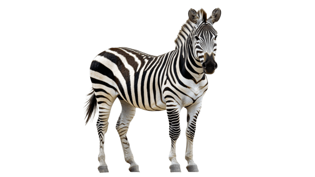Majestic zebra stands confidently on display png