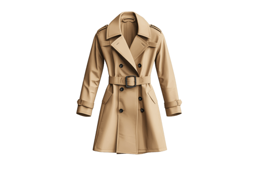 Stylish beige trench coat for autumn fashion png