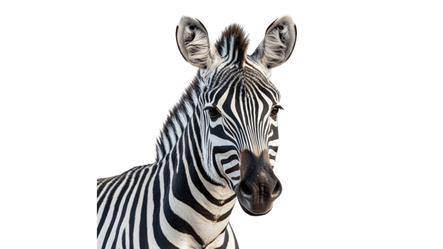 Close view of a zebra in natural light png