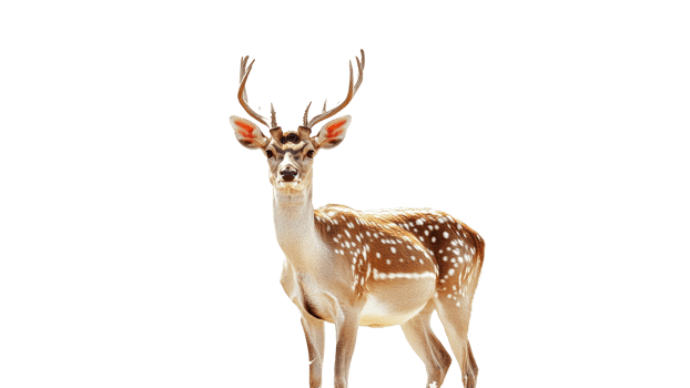 Deer poised elegantly on white png