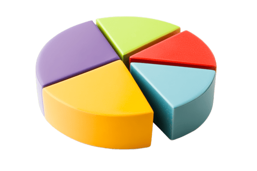 Colorful pie chart toy for kids png