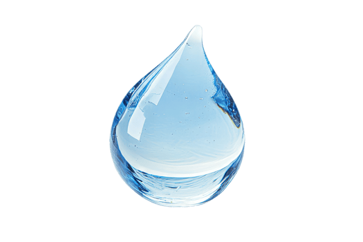 Clear water droplet reflecting light on surface png