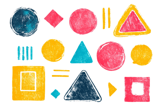 Colorful abstract shapes and patterns for design png