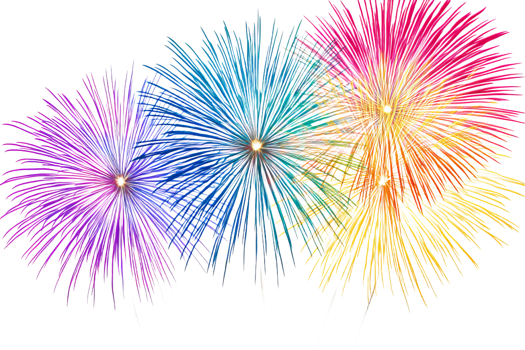 Colorful fireworks display at night celebration png