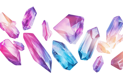 Vibrant crystals scattered everywhere png