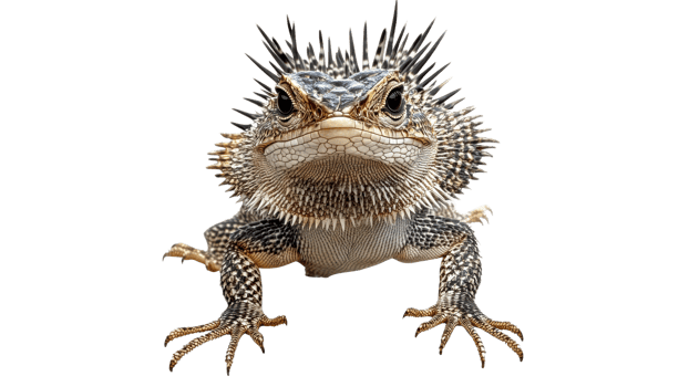 Spiky lizard close up showcasing unique features png