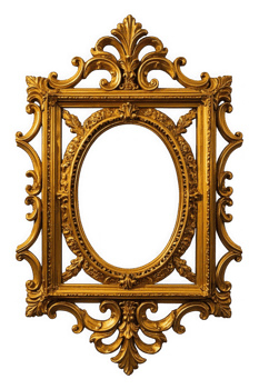 Vintage Rococo Gilded Ornate Baroque Gold Frame png
