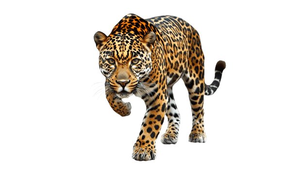Jaguar walking gracefully in a natural habitat png