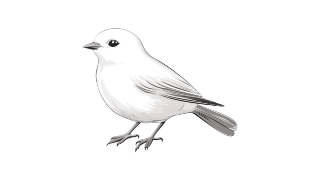 Bright white bird perched on a branch in nature png