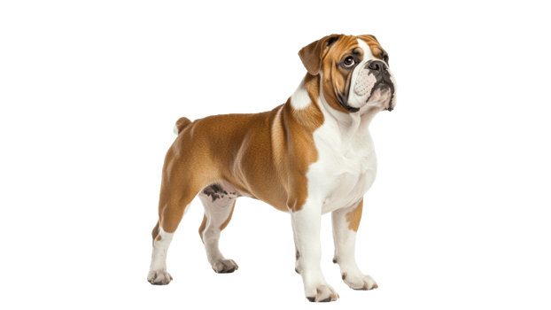 Bulldog stands proudly with confident posture png