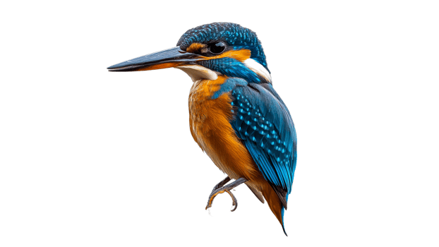 Vibrant kingfisher perched on a branch png
