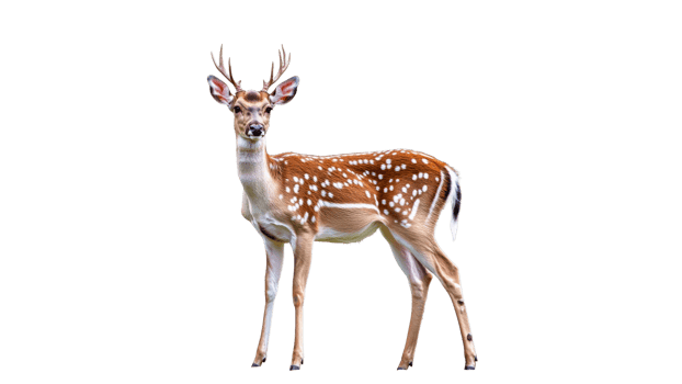 Beautiful spotted deer standing in a serene pose png