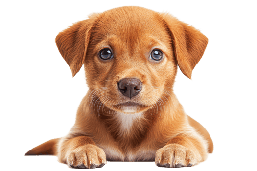 Cute puppy looking curiously at the camera png