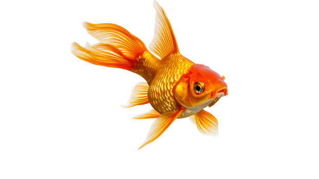 Colorful goldfish swimming in clear water transparent png