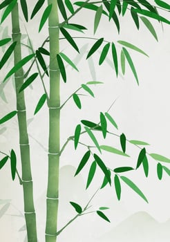 Chinese style poster illustration designs bamboo and ink landscape vector