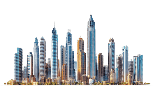 Modern city skyline and architecture png