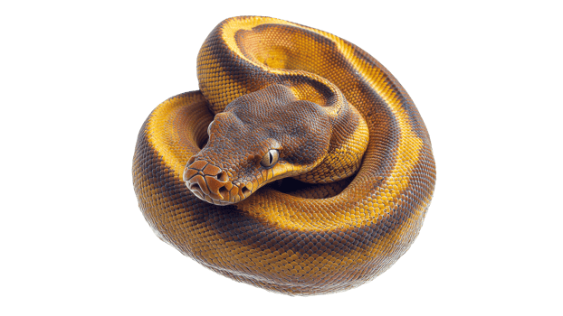 Python snake curled up in relaxed position png