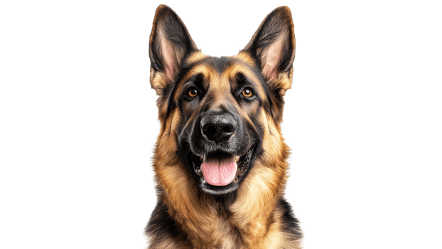 German shepherd displaying friendly demeanor png